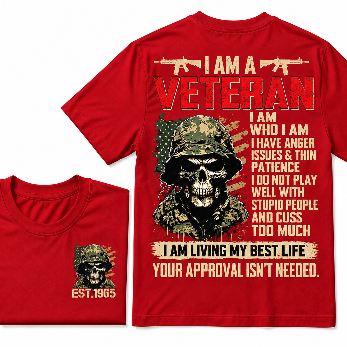 I Am A Veteran I Am Who I Am Custom Year T-shirts